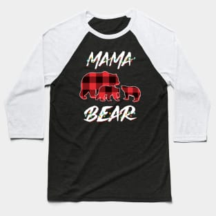 Mama Bear Red Plaid Christmas Pajama Matching Family Gift Baseball T-Shirt